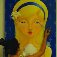 Alice with the Key 2016  80cm/120 cm olieverf op doek